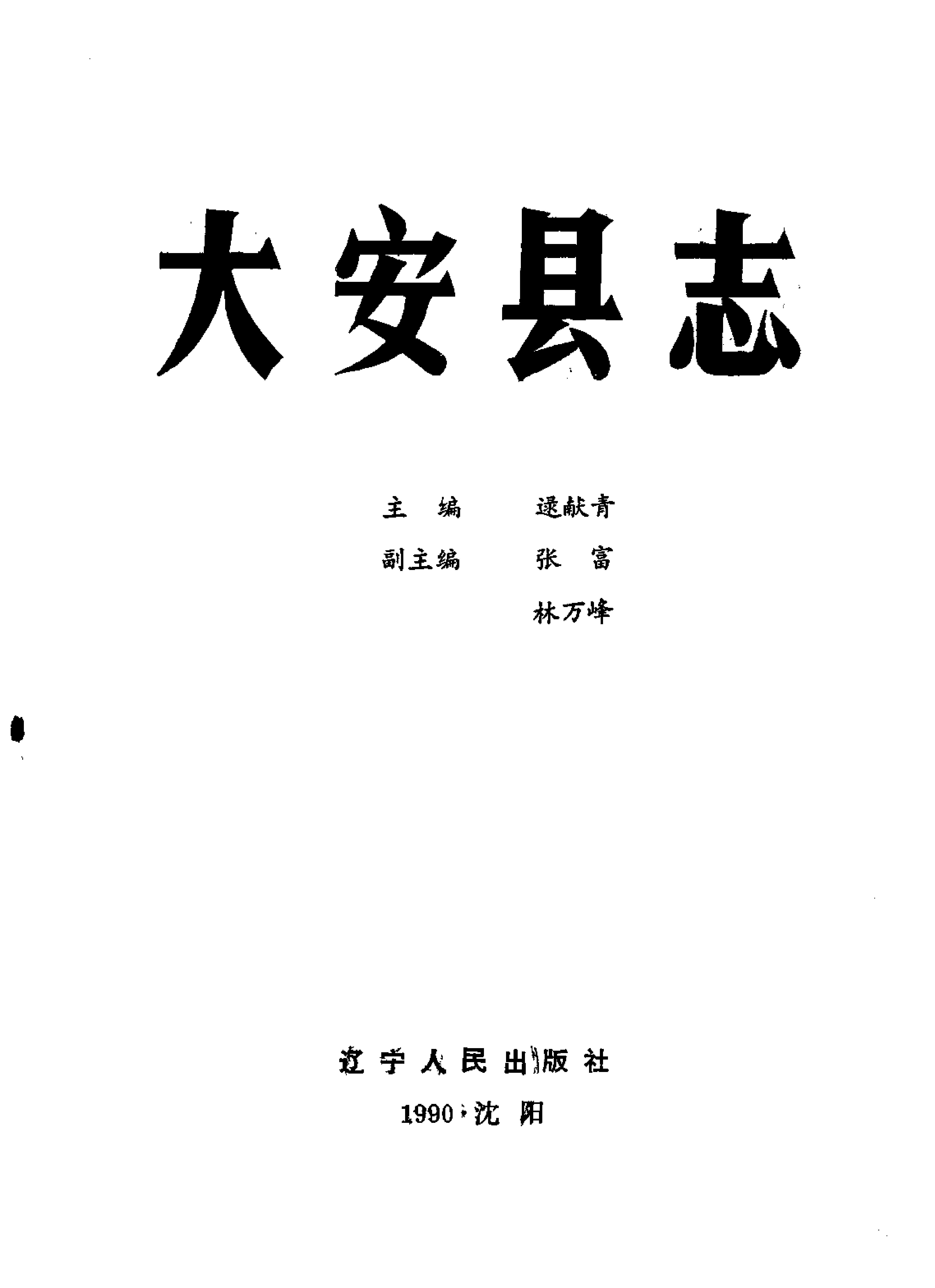 大安县志 封面 2